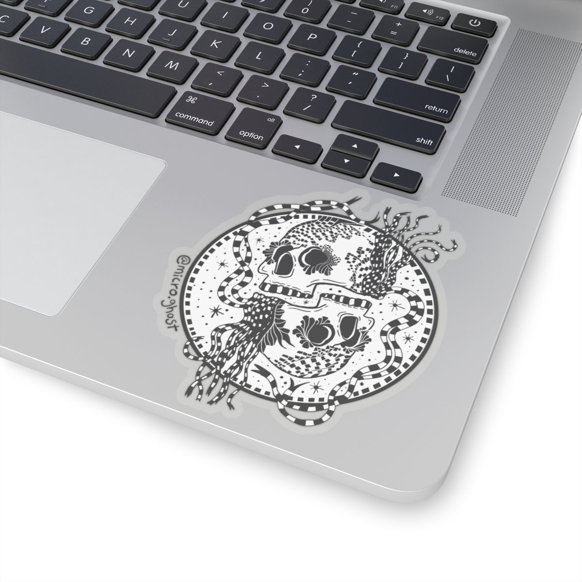 Gemini Skulls Sticker (B&W)