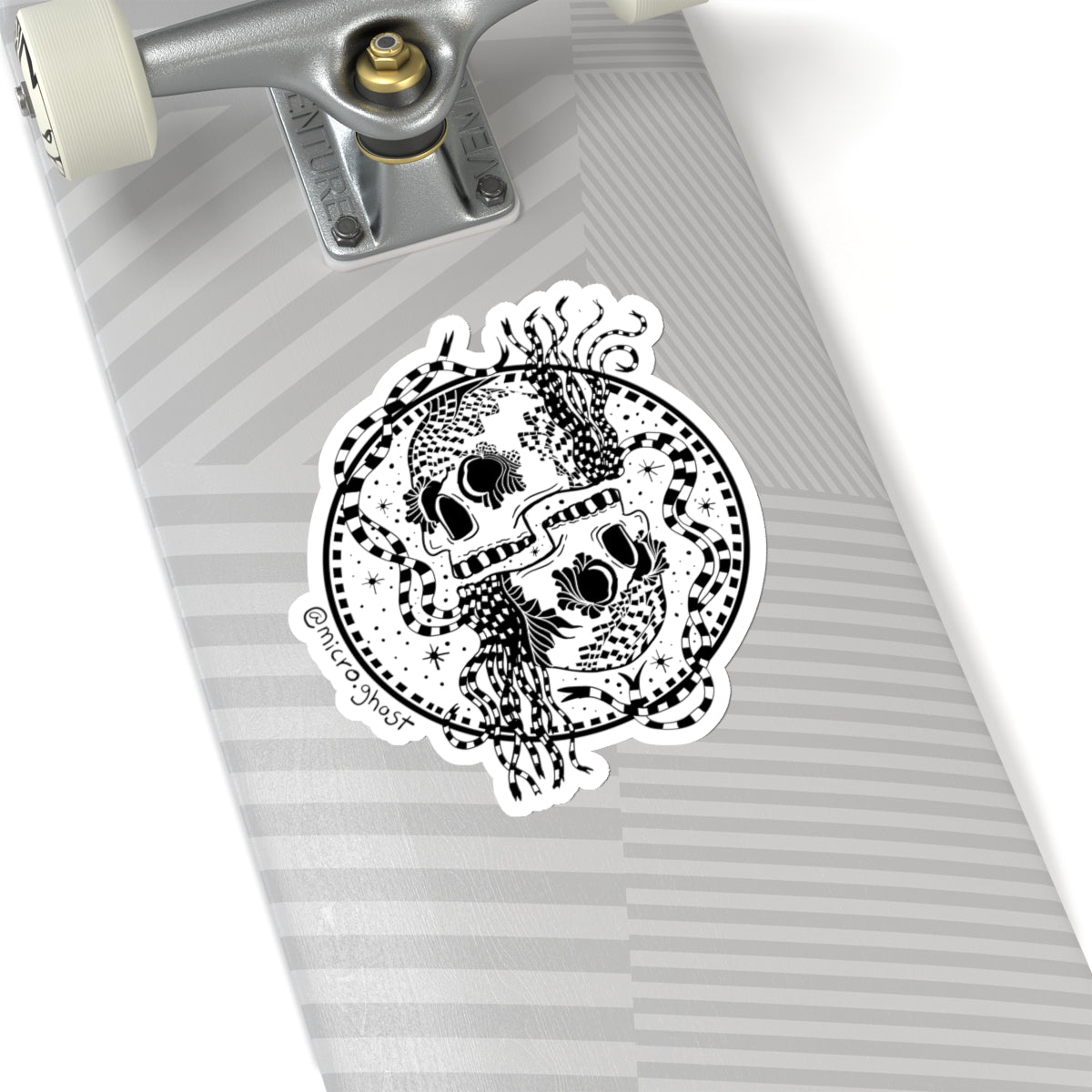 Gemini Skulls Sticker (B&W)