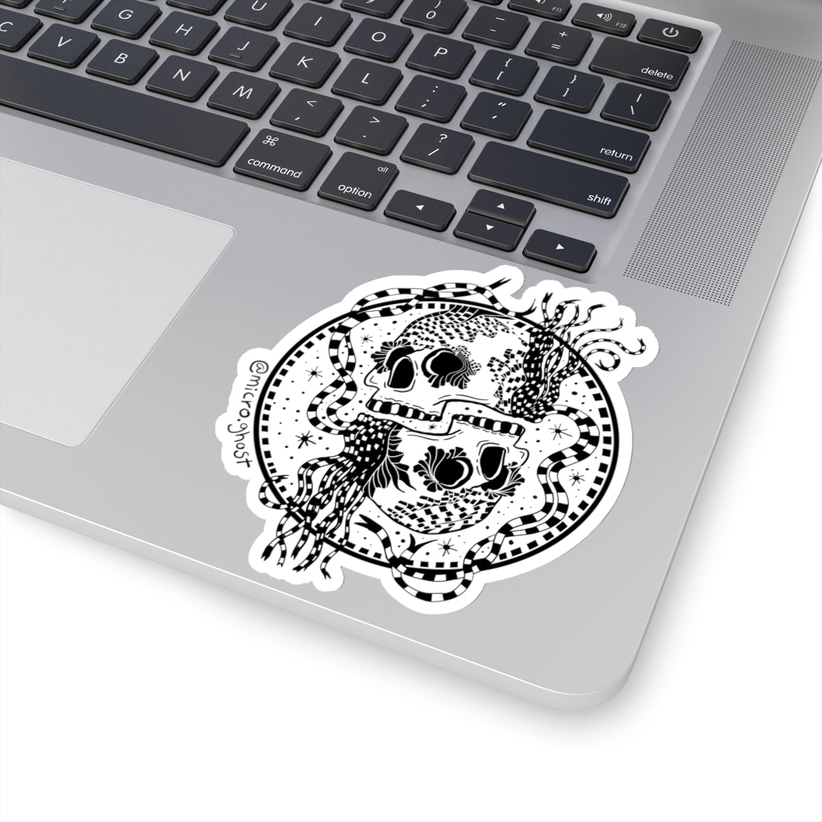 Gemini Skulls Sticker (B&W)