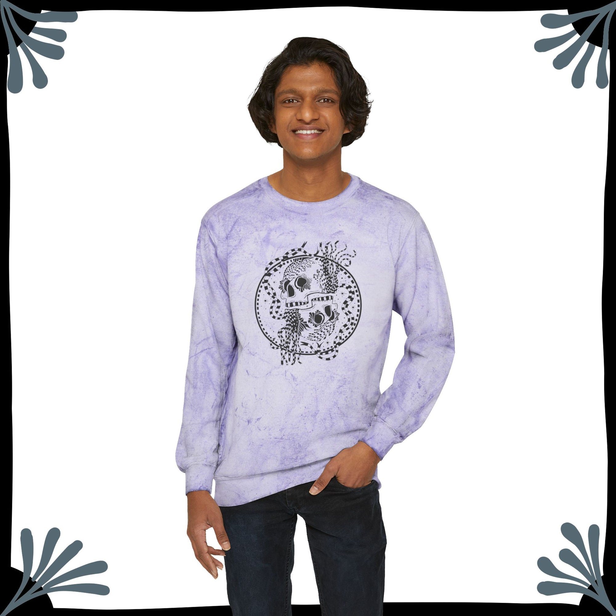 Unisexy Color Blast Crewneck Sweatshirt | TWIN SKULLS