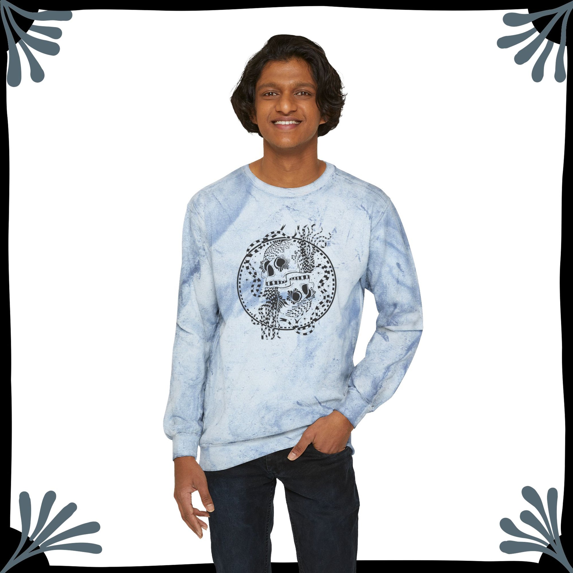 Unisexy Color Blast Crewneck Sweatshirt | TWIN SKULLS