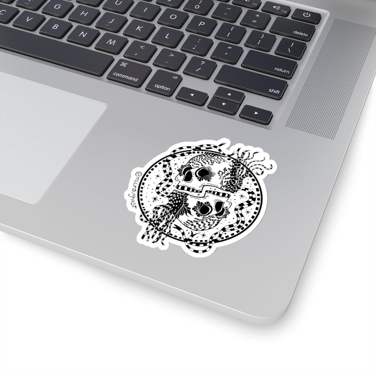 Gemini Skulls Sticker (B&W)