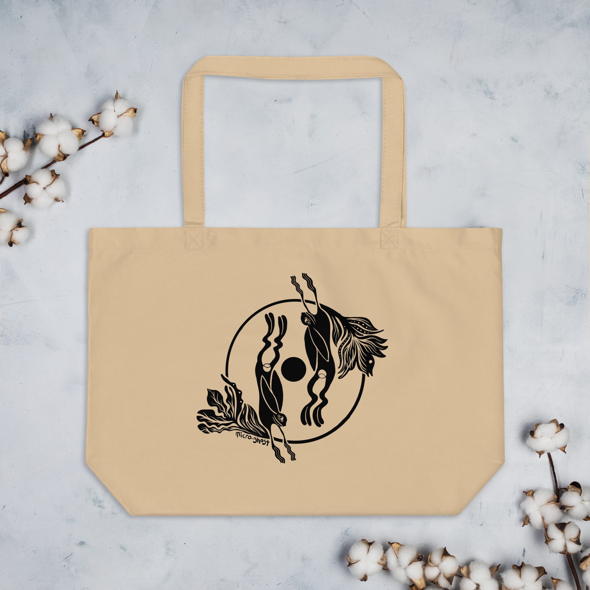 Large organic tote bag | RABBITS