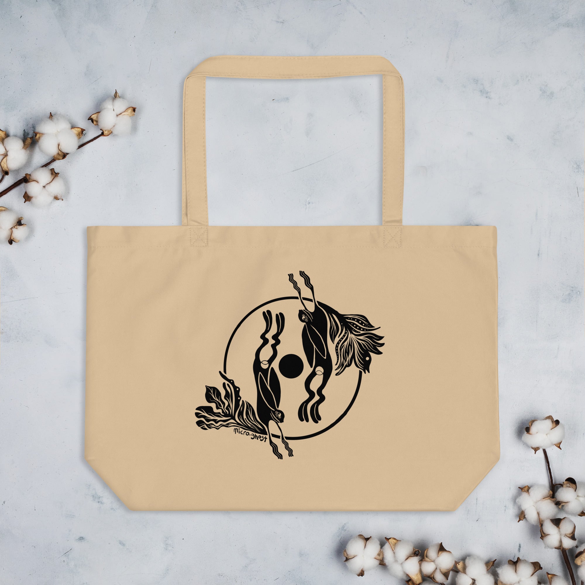 Large organic tote bag | RABBITS